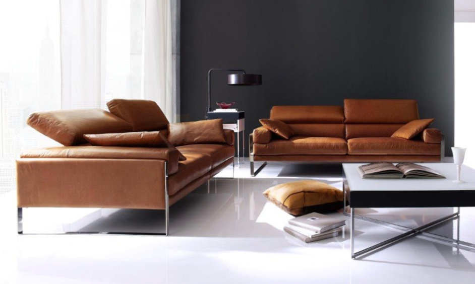 Giuseppe Nicoletti Calia Italian Leather Sectional Sofa