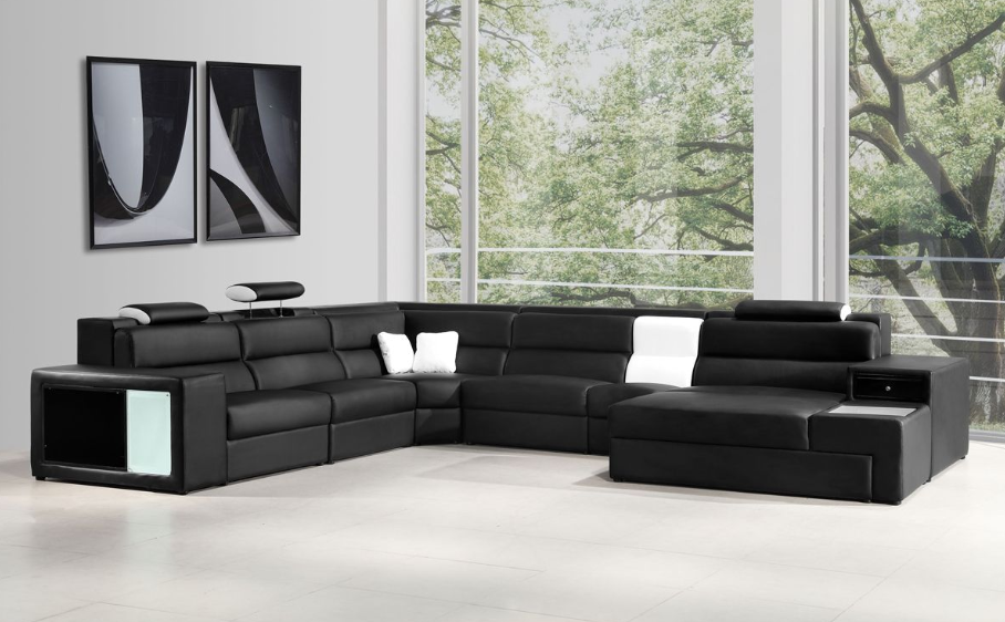 Polaris Italian Leather Sectional Sofa