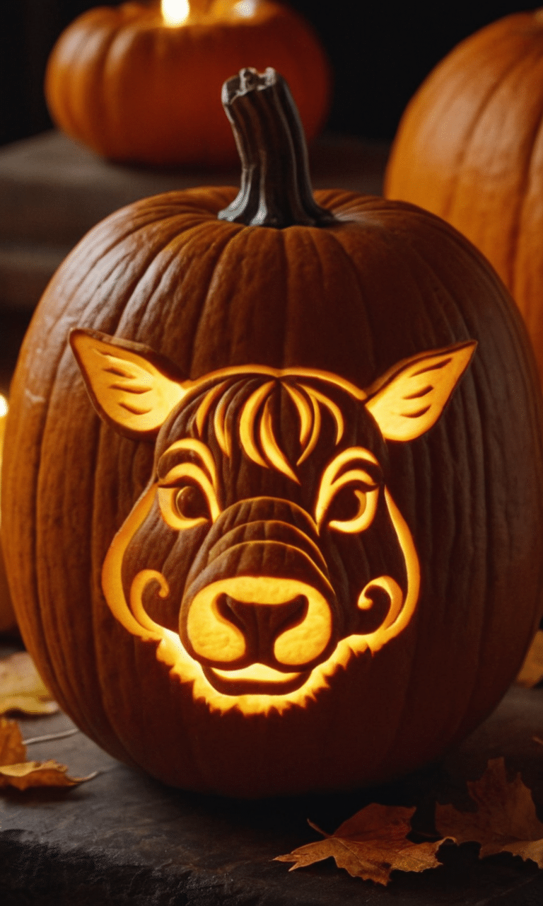 Baby Cow Pumpkin Carving