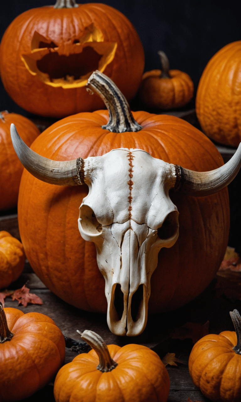 Cow Skull Pumpkin Design