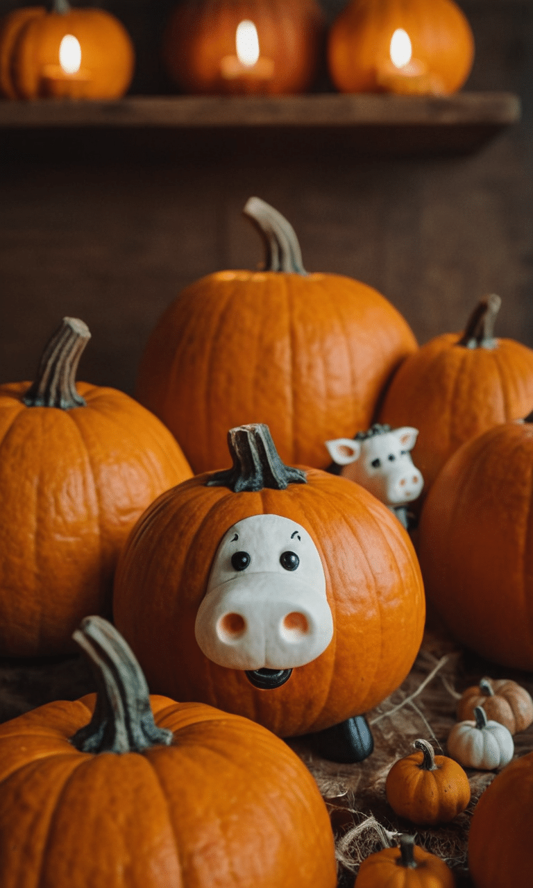 Mini Moo Pumpkin Family